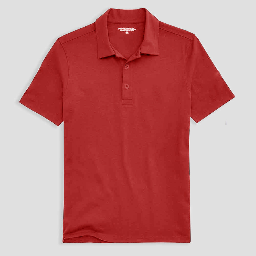 Polo Republica Men's Birgunj Activewear Short Sleeve Polo Shirt Men's Polo Shirt Polo Republica Red S 
