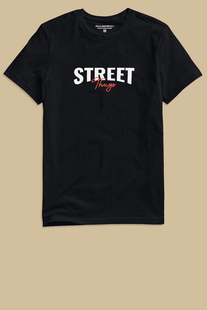 Polo Republica Men's Street Printed Crew Neck Tee Shirt