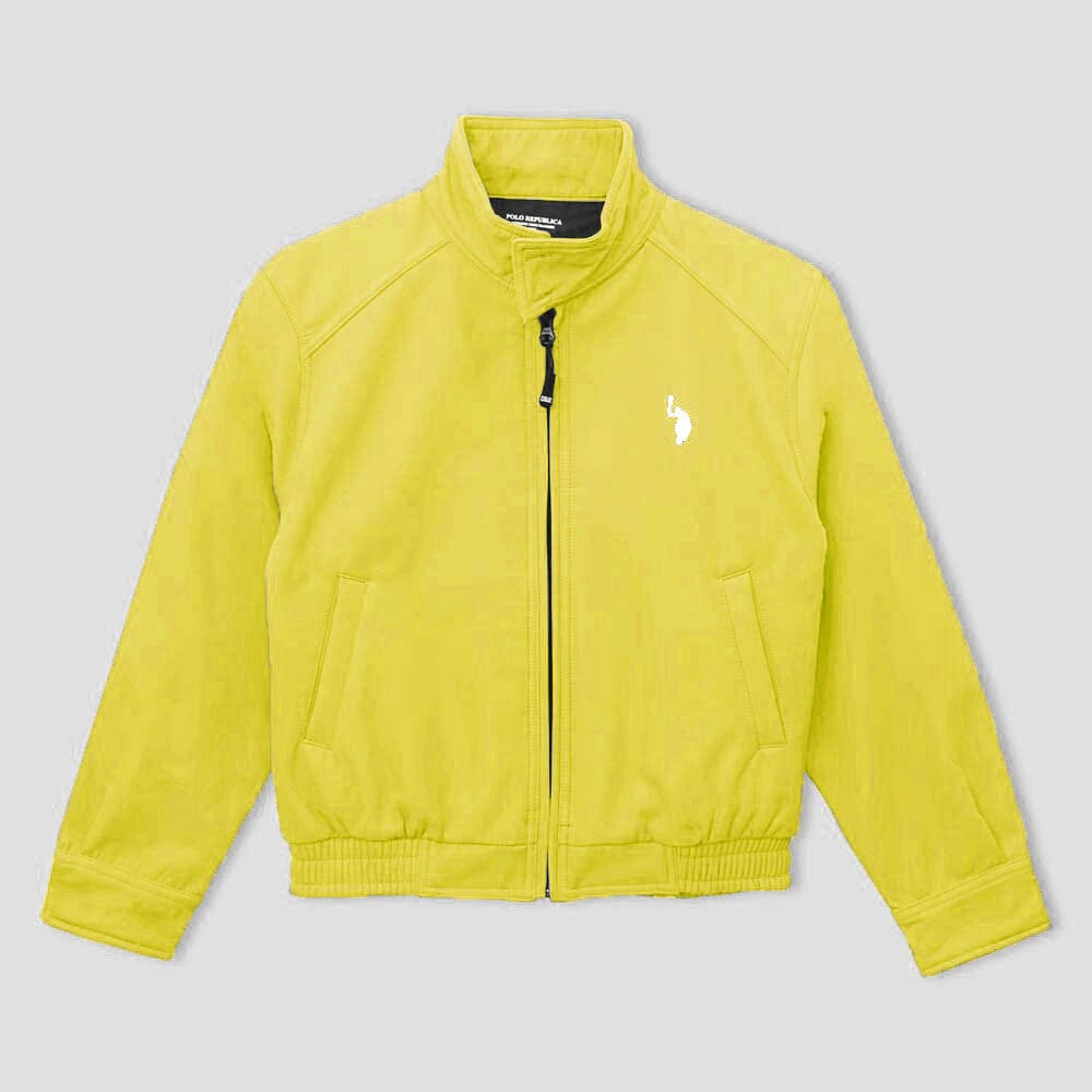 Polo Republica Women's Pony Embroidered Soft Shell Cropped Jacket Women's Jacket Polo Republica Yellow XS 